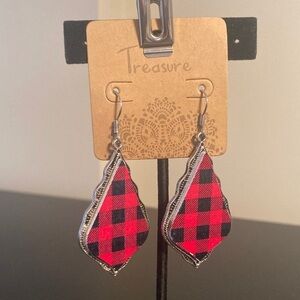 Red and Black Plaid Earrings